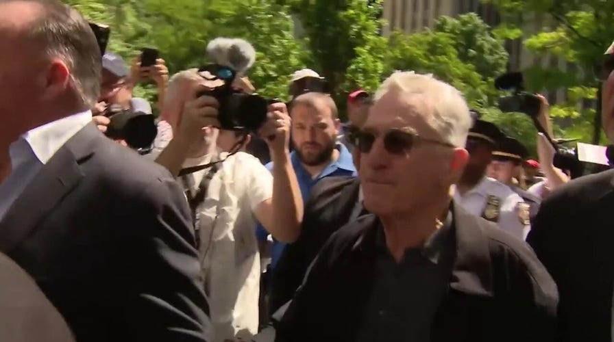 Protesters shout at Robert De Niro following press conference outside Trump trial