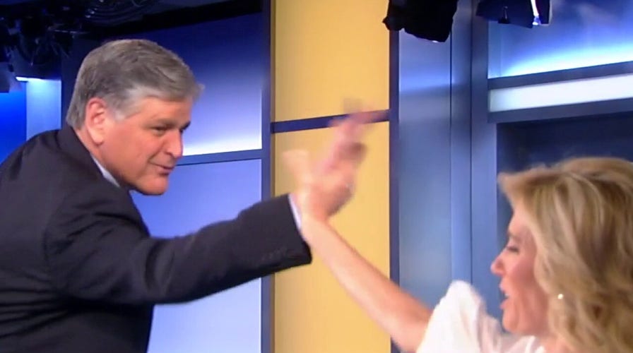 Sean Hannity crashes 'The Ingraham Angle' set