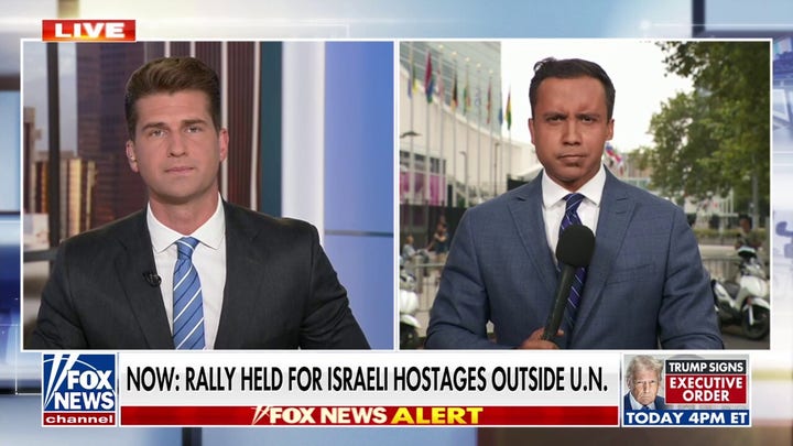 Rally held outside of the United Nations to remember the Israeli hostages