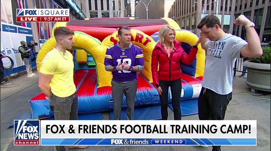 Fox & Friends compete in football training camp competition