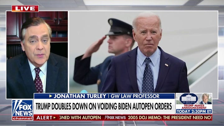 Jonathan Turley: Trump admin trying to ‘start a fight’ over 'serious' Biden autopen allegations 