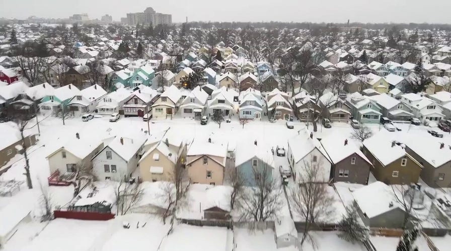 Video shows Buffalo, New York neighborhoods covered in snow following winter storm
