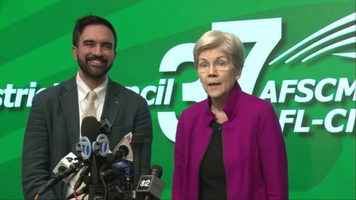 Progressive champion Sen. Elizabeth Warren, teaming up with Zohran Mamdani, says the NYC Democratic mayoral nomine 'walking the walk'