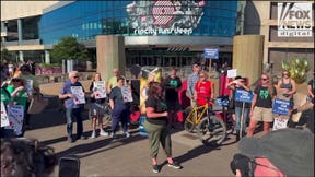 Sophie Cunningham supporters met by counterprotesters at rally in Portland