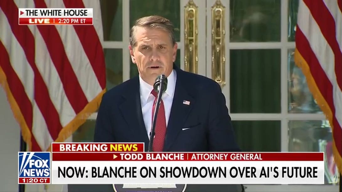 Attorney General Todd Blanche discusses AI fears
