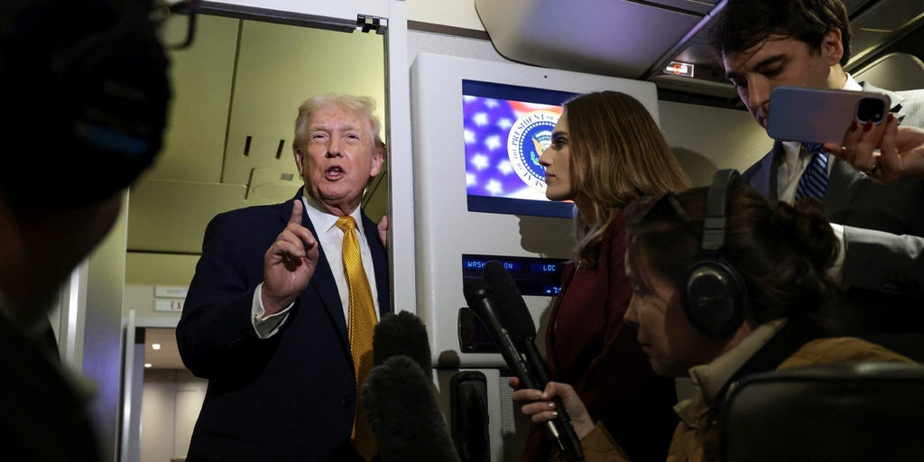 MOMENTS AGO: Trump speaks to reporters aboard Air Force One