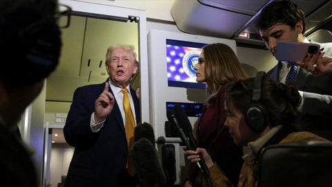 MOMENTS AGO: Trump speaks to reporters aboard Air Force One - Fox Business Video