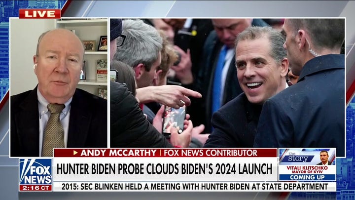 Andy McCarthy: Congress has a responsibility to get to the bottom of corruption evidence in Hunter Biden case