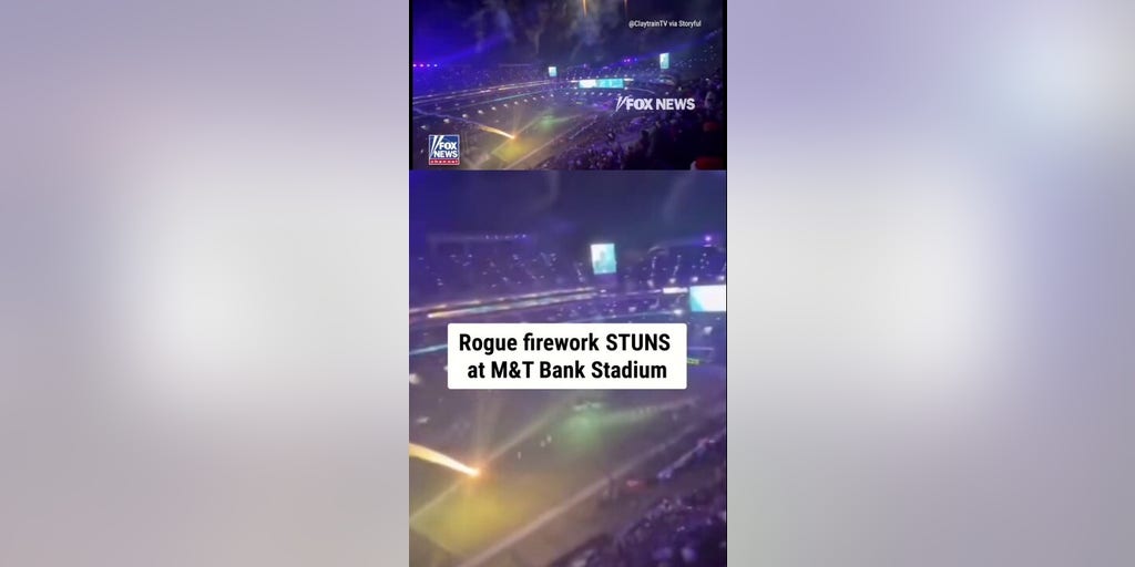 FIREWORK FIASCO: Rogue firework shoots onto the field of Ravens-Patriots game