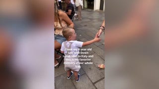Boy sweetly pretends to serve coffee to his older sisters - Fox News