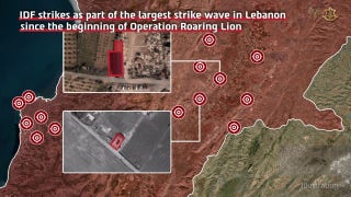 IDF graphic shows massive wave of anti-terror strikes across Lebanon