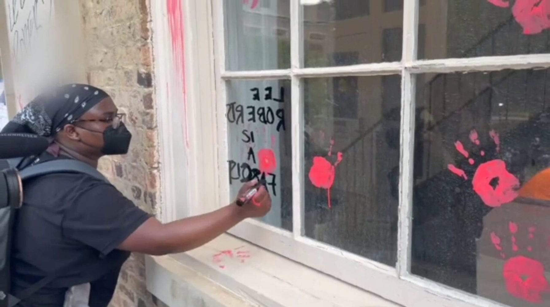 Anti-Israel Protesters Vandalize UNC Chancellor's Office, Smearing Red Paint and Graffiti