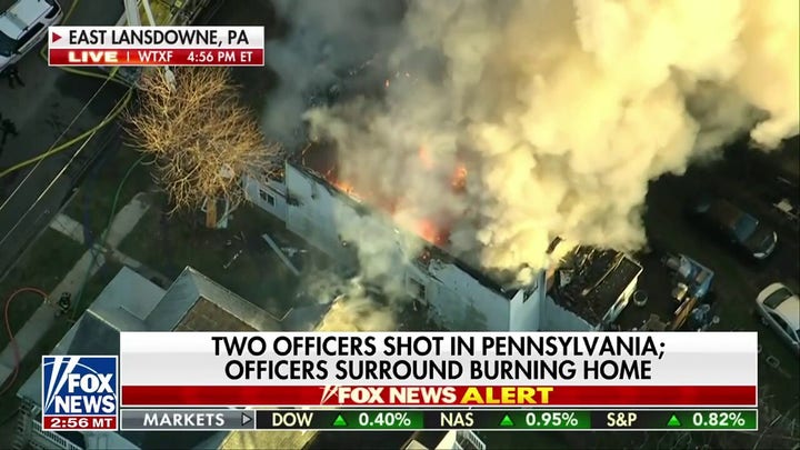  Two officers shot in Pennsylvania home; officers surround burning home
