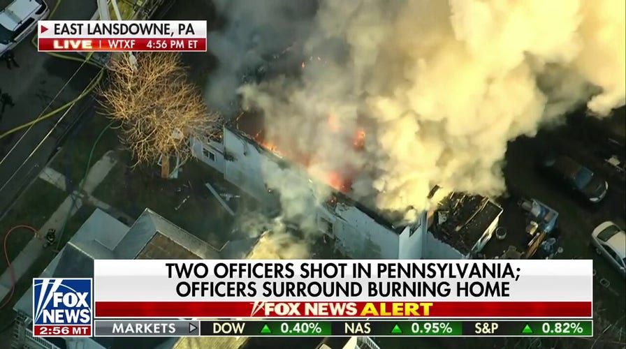  Two officers shot in Pennsylvania home; officers surround burning home