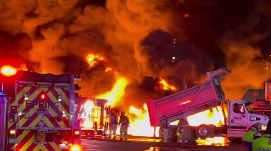 WATCH: New Hampshire firefighters battle large fire after multiple oil tankers go up in flames