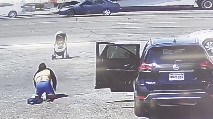 Baby rolling toward southern California traffic saved by good Samaritan