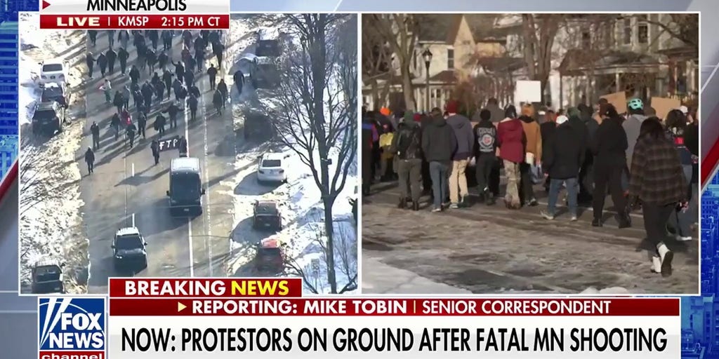 Protesters on the ground following ICE-related Minnesota shooting