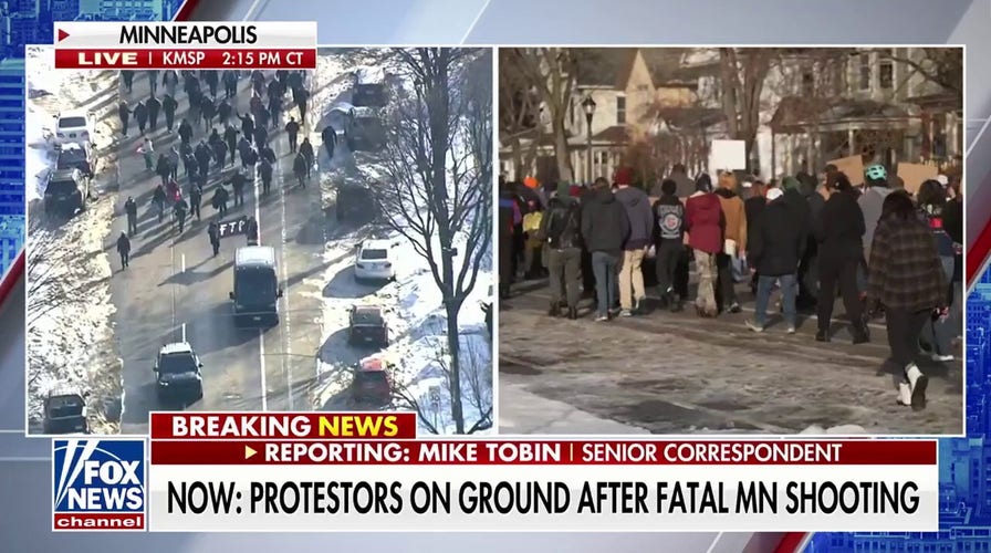 Protesters on the ground following ICE-related Minnesota shooting