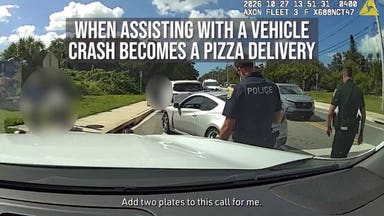 Florida deputy delivers pizza after crash leaves driver stranded