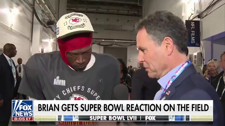 Brian Kilmeade talks to Chiefs after Super Bowl win