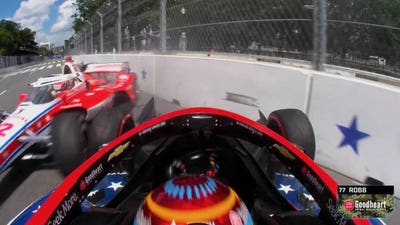 David Malukas Hits Wall Before Sting Ray Robb Collides With His Car 🏁 INDYCAR on FOX
