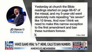 JD Vance floats First Amendment 'exception' to ban '6-7'