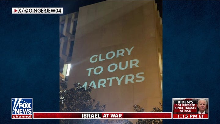 'Shocking' anti-Israel messages projected onto prestigious university's library