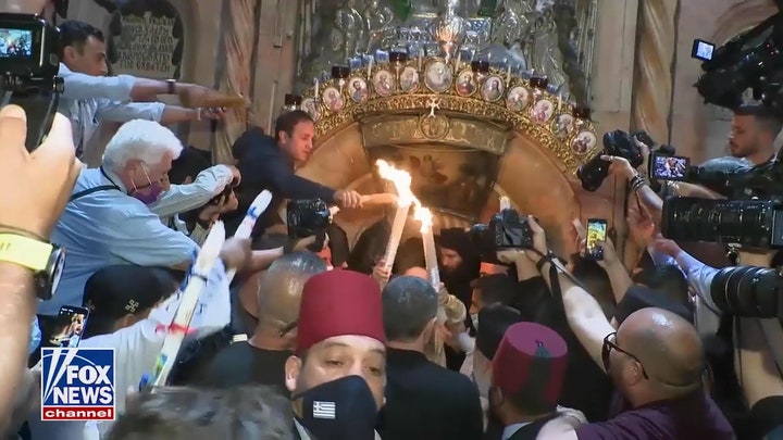 Christian Orthodox gather for Holy Fire ceremony in Jerusalem