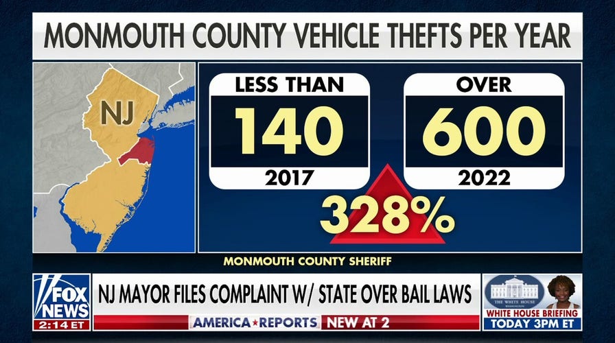 New Jersey mayor sues his own state over bail reform, blames failing policy for massive spike in car thefts