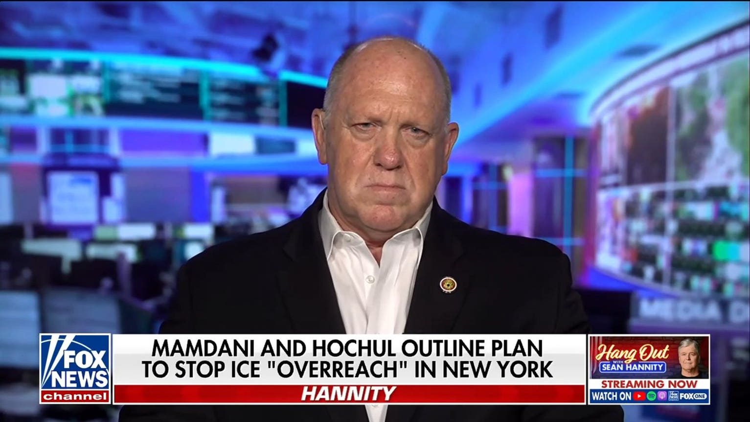 Homan fires back at Mamdani, Hochul's plan to fight ICE 'overreach': 'I'm sick of the lying'