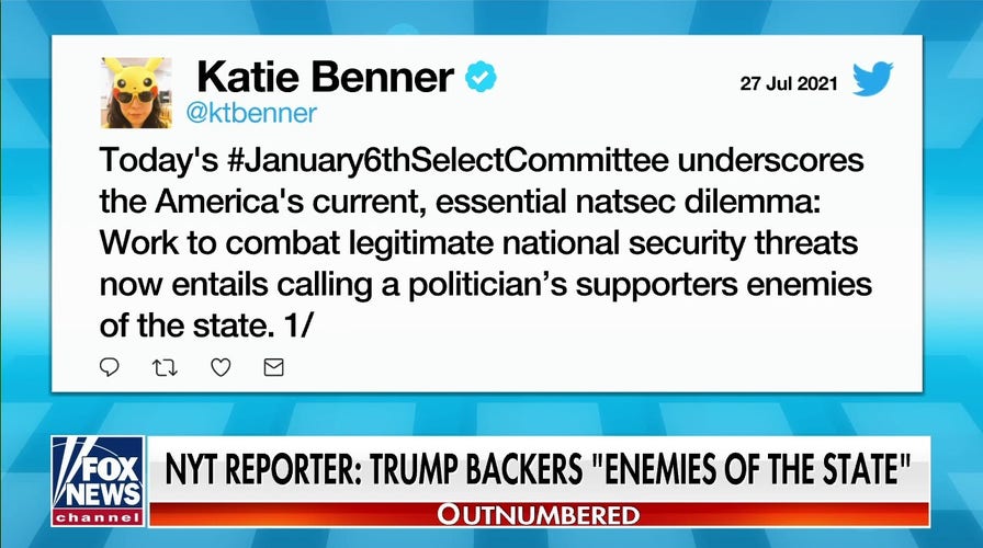 ‘Outnumbered’ slams NYT’s reporter for calling Trump backers ‘enemies of the state’