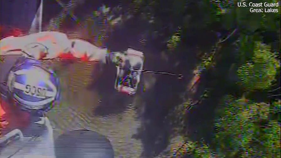 Dramatic video shows helicopter rescuing missing hiker from remote island