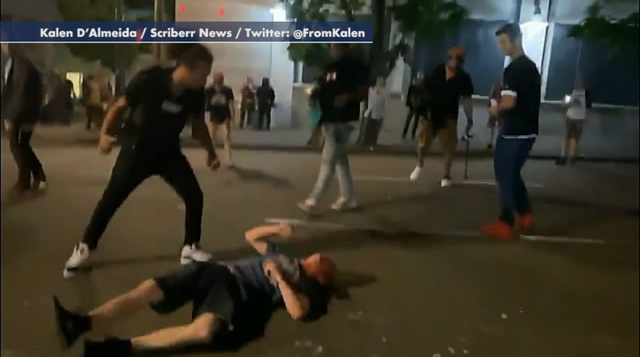 GRAPHIC VIDEO WARNING: Portland man attacked after crashing truck near violent protests