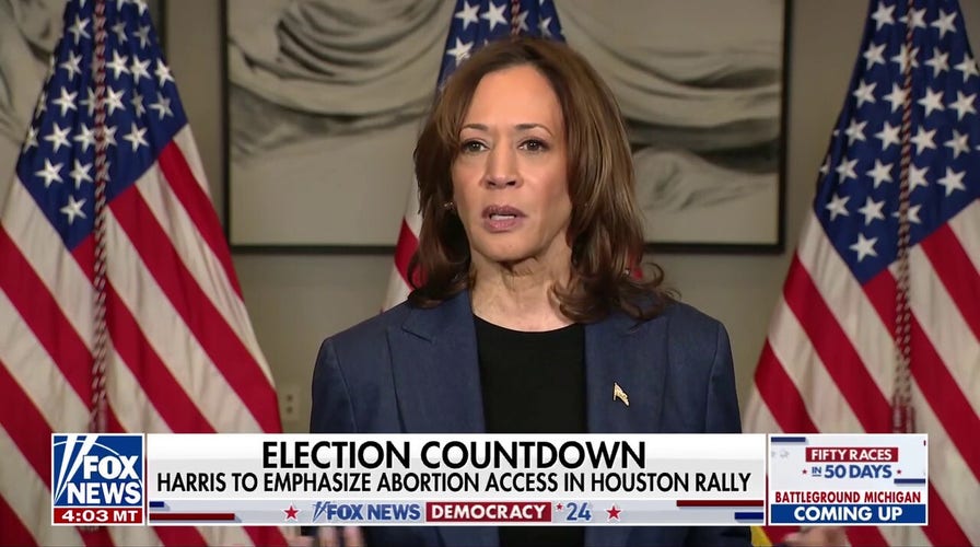 La campaña de Harris hace hincapié en el acceso al aborto en un mitin Houston