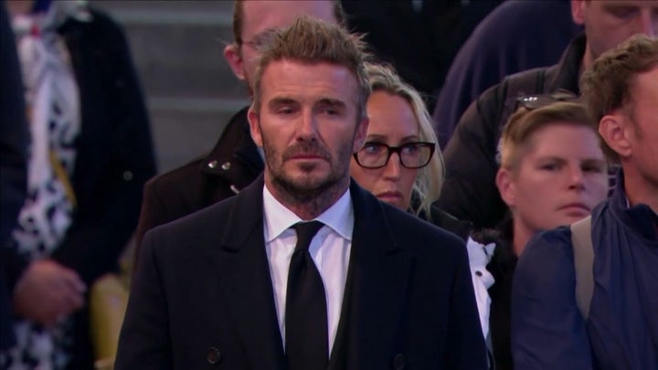 David Beckham at Queen Elizabeth II's procession