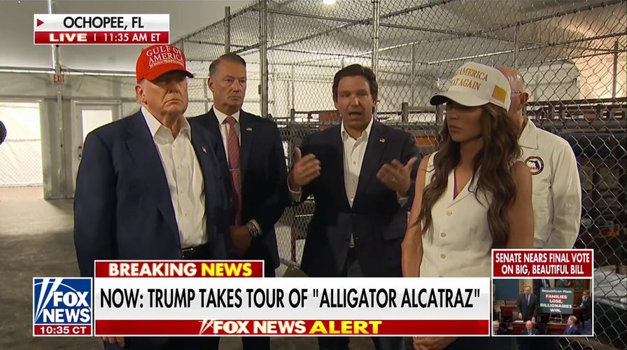 Trump tours Florida ‘Alligator Alcatraz’ migrant detention facility