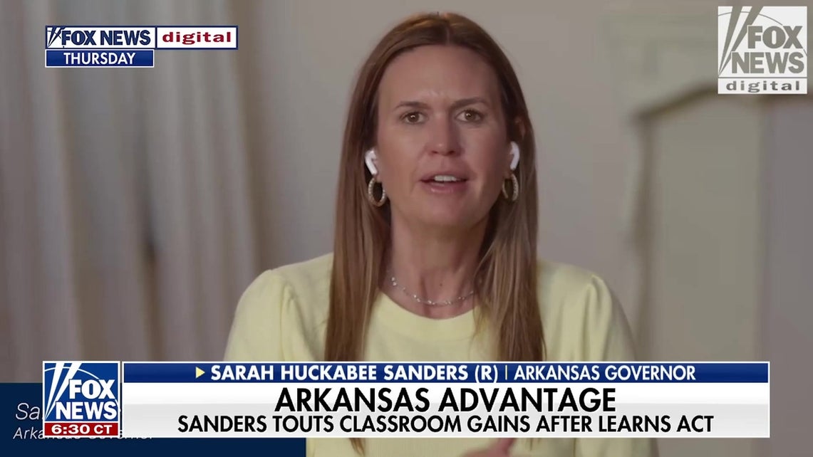 Arkansas Gov Sanders touts classroom gains after LEARNS Act implementation