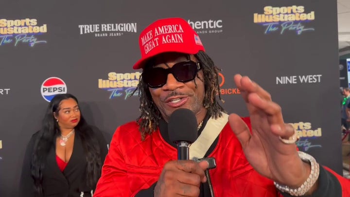 Ex-NFL star wears 'MAGA' hat at Super Bowl party