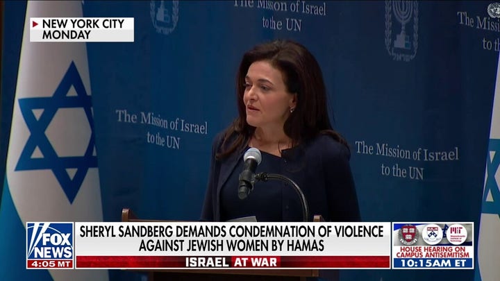 Sheryl Sandberg demands condemnation of Hamas violence against Jewish women