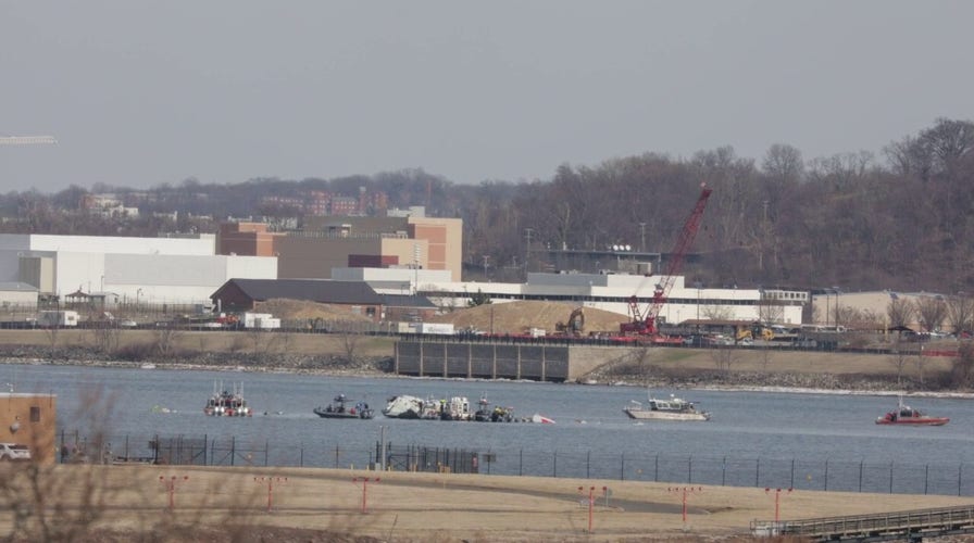 American Airlines fuselage in the Potomac