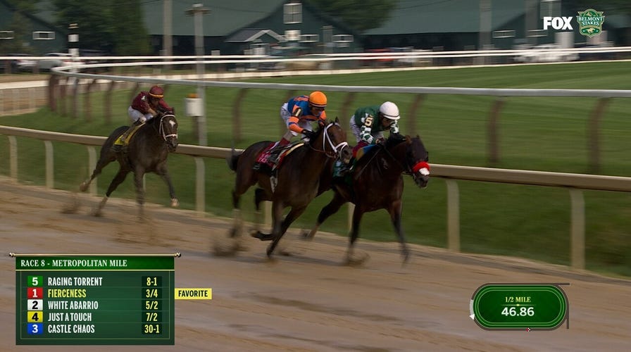 Raging Torrent wins 2025 Met Mile Stakes