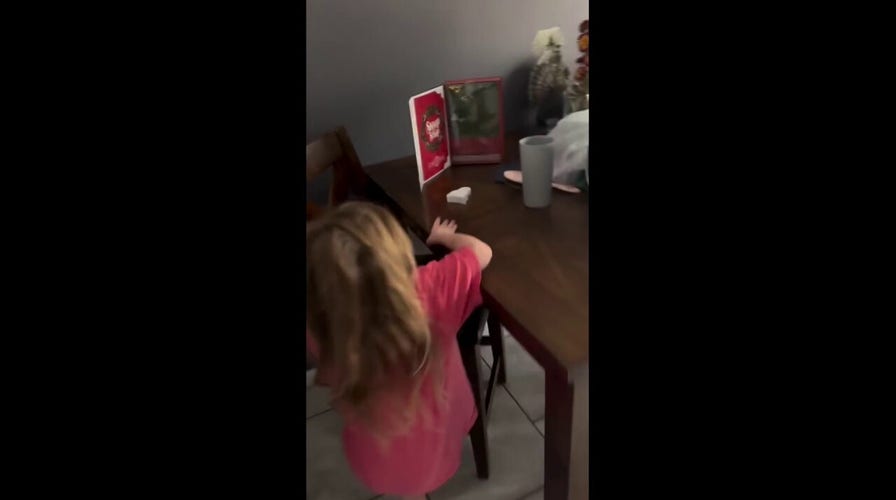 Little girl is shocked when she discovers her holiday doll has escaped its box
