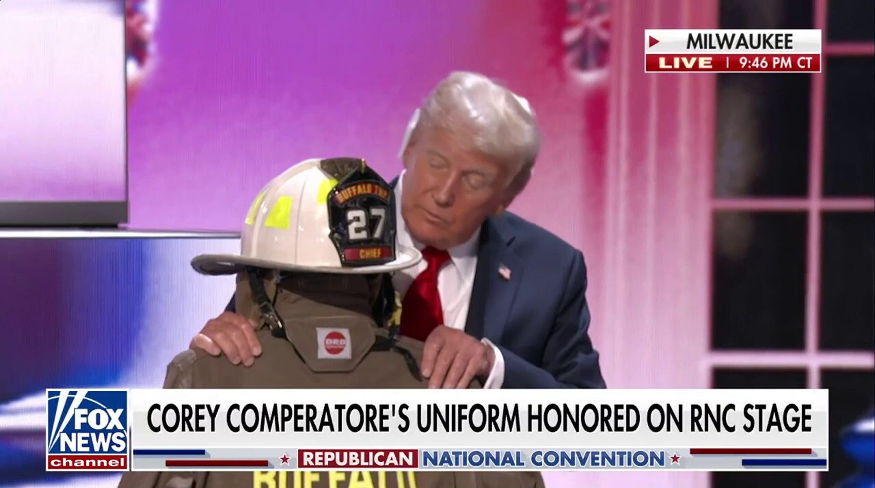 Trump Pays Tribute to Fallen Firefighter, Recounts Assassination Attempt in RNC Speech