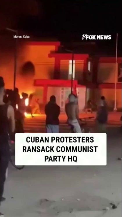 Cuban protesters RANSACK communist party headquarters