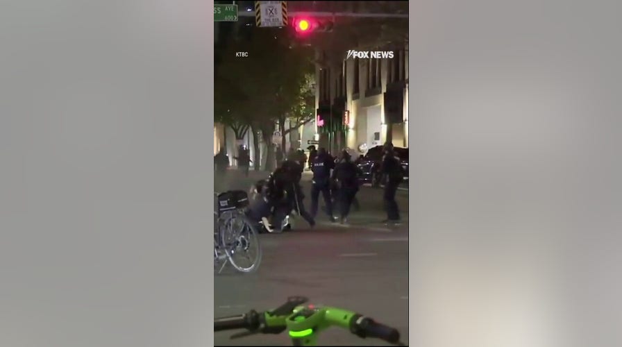 Law enforcement TAKES DOWN agitators blocking Texas street