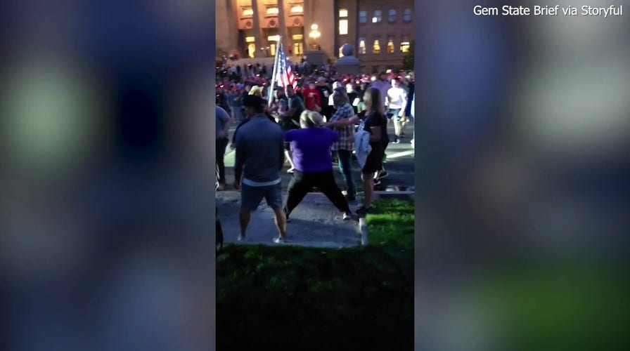 Massive brawl eurpts at Idaho vigil after man yells 'F--- Charlie Kirk'