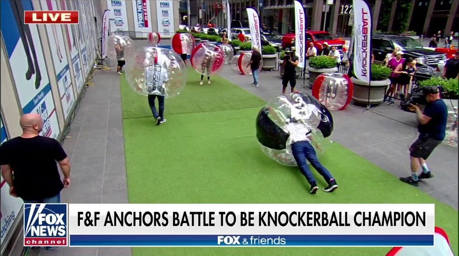 'Fox & Friends Weekend' hosts play Knockerball on FOX Square