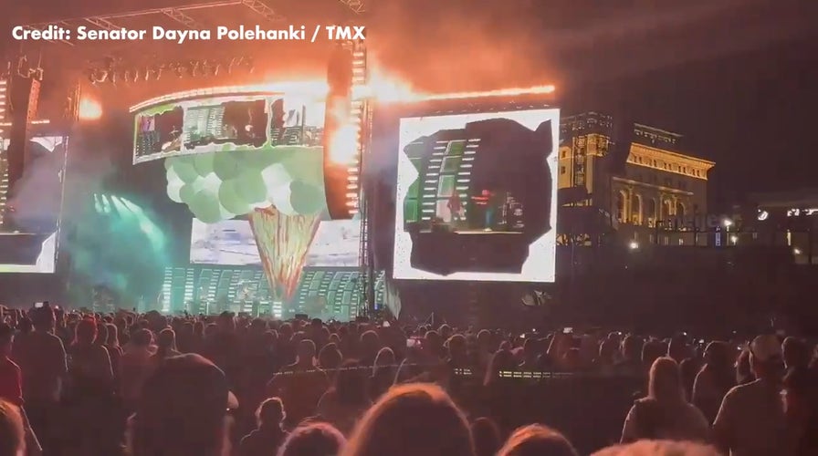 Green Day runs off stage mid-song due to unauthorized drone