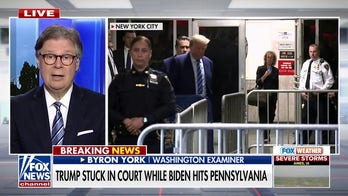 Trump stuck in NYC courtroom while Biden campaigns in Pennsylvania