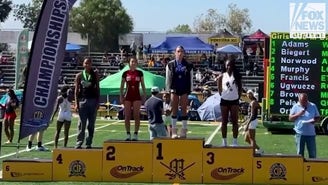 AB Hernandez defeats Reese Hogan, named co-champion in girls’ high jump event at California meet